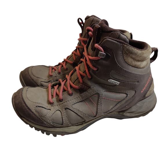 Merrell Women's Sz 8.5 Siren Sport Q2 Mid Hiking Boots Brown Lace Up Waterproof - Picture 2 of 10